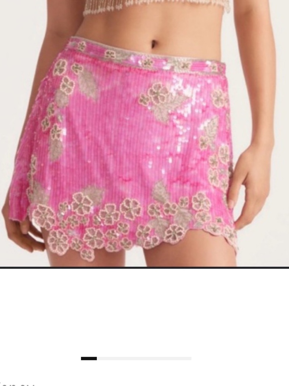LoveShackFancy Pink Sequin Maeva skirt